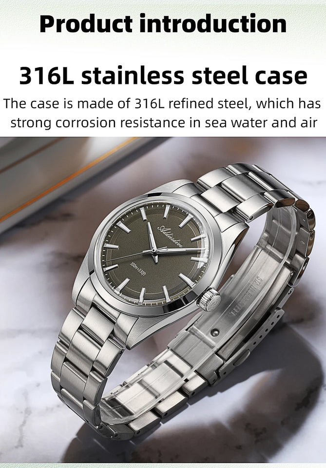 ADDIESDIVE AD2066 Men's Luxury Watch 10Bar Waterproof BGW9 Super Luminous 316L Stainless Steel reloj hombre VH31 Quartz Watches