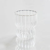 250ML Ins Iced Milk Coffee Glass Cups Ribbed Drinking Glasses Glassware for Cocktail Beer Soda Juice Home Bar Party Gift