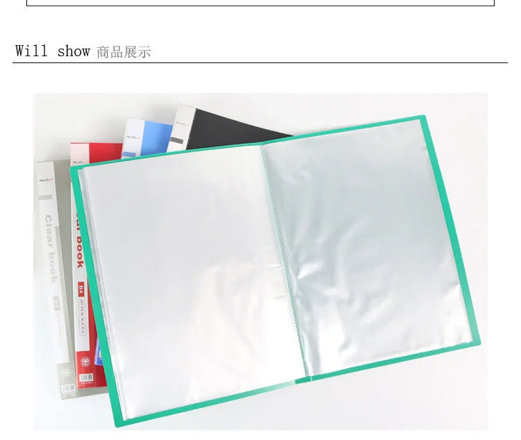 B4 Plastic Budget Binder File Folders Documents Booklet Leaflet 40/60 Pages Office Student Supplies Desk Organizer