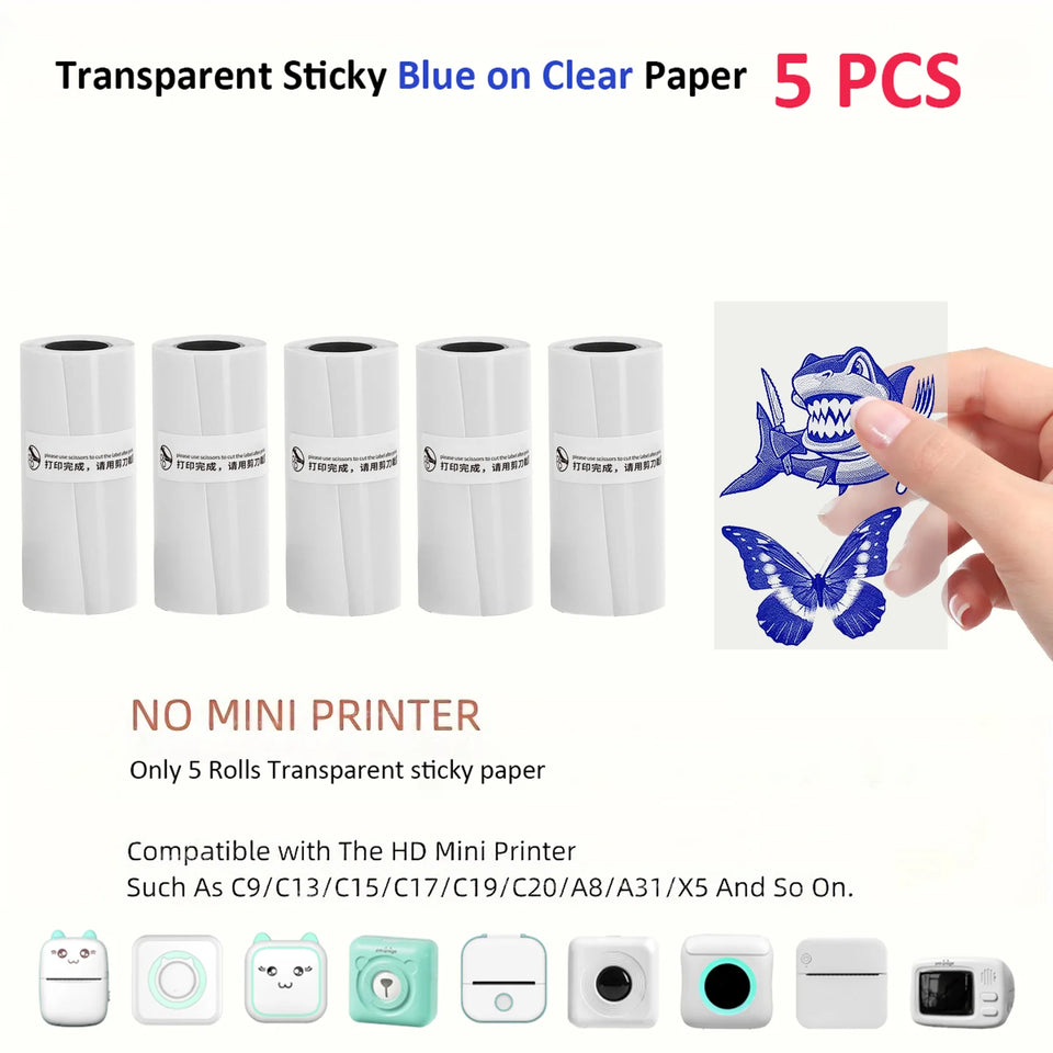 Mini Portable Printer,Thermal Label Maker Printer,For Wireless Bluetooth Photo Memo Stickers Inkless Suitable For Home, Office
