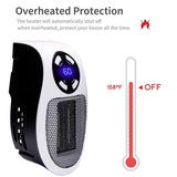 Portable Mini Space Heater with Remote Control Fast Heating Electric Warmer for Room Office Desk Indoor Use