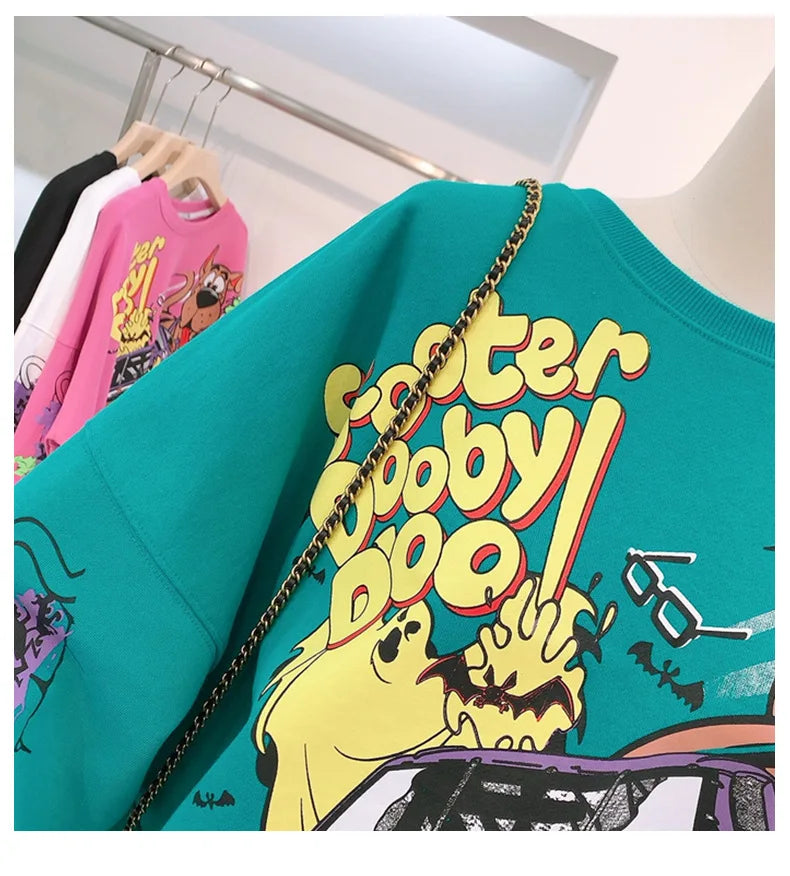 Letter Printing Sweatshirt Women High Street Cartoon Puppy Car Clothes Casual Crew Neck Sweater Bulk Items Wholesale Lots