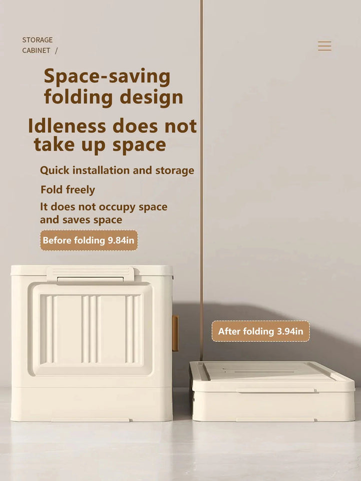 Collapsible Sturdy Storage Cabinet with Drawers and Wheels - Roomy Multi-purpose PP Organizer - Durable Storage Shelf