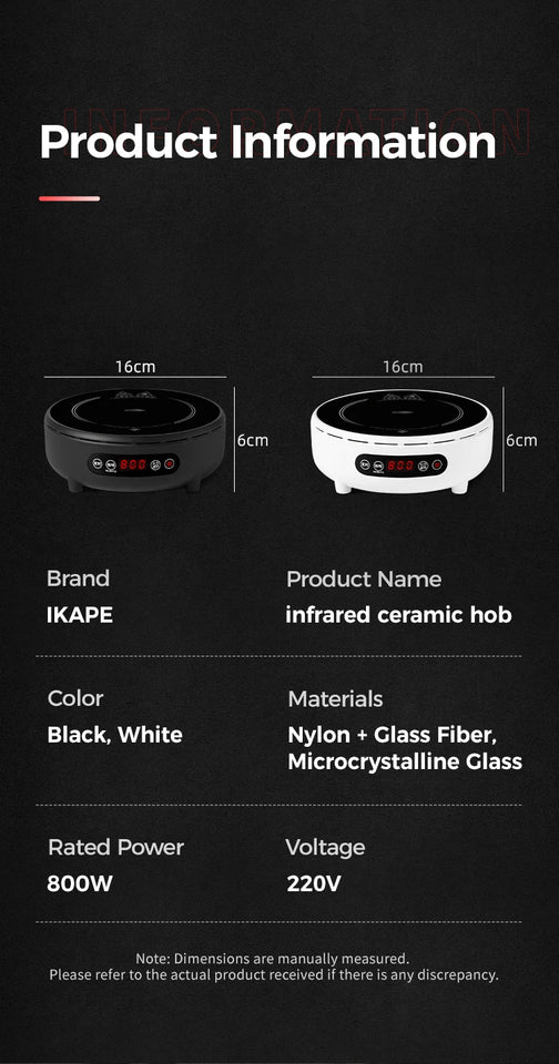 IKAPE Espresso Moka Pot and infrared ceramic hob Set,220V With Temperature Control Stovetop Espresso Machine For Coffee Lover