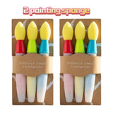 3Pcs Soft Sponge Paint Brushes, Round Applicators for Acrylic Watercolor Oil, DIY Art Supplies for Beginners