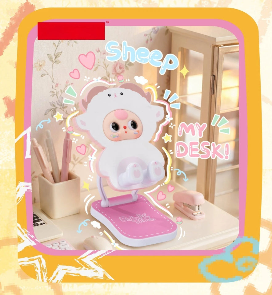 Baby Three Foldable Phone Stand Blind Box Cute Animal Desktop Holder For Watching TV Desk Decor Surprise Collectible Toy