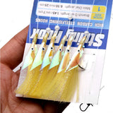 JYJ pack artificial laser fish skin Spanish mackerel hook,fishing sabiki rig string hook for sea fishing