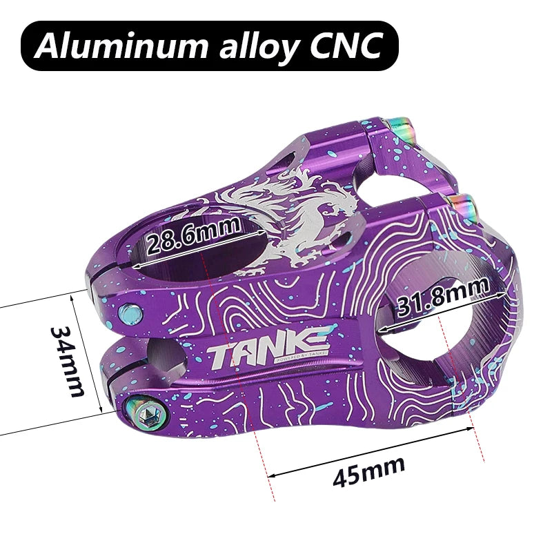 TANKE MTB Mountain Bike Stem Aluminum Alloy Ultralight High strength Short 31.8×28.6MM Bicycle CNC Stem DH/AM/XC Accessory upgra