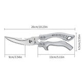 Stainless Steel Kitchen Shears for Meat Fish and Poultry Commercial Kitchen Equipment Lightweight yet Durable Construction