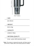 WATERSY 30oz/40oz Stainless Steel Thermal Cup Large Capacity Tumbler with Handle & Straw Insulated Mug Travel for Coffee