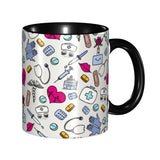 Pink Doctor Nurse Coffee Mugs DIY Customized Enfermera En Apuros Ceramic Milk Tea Mug Cup