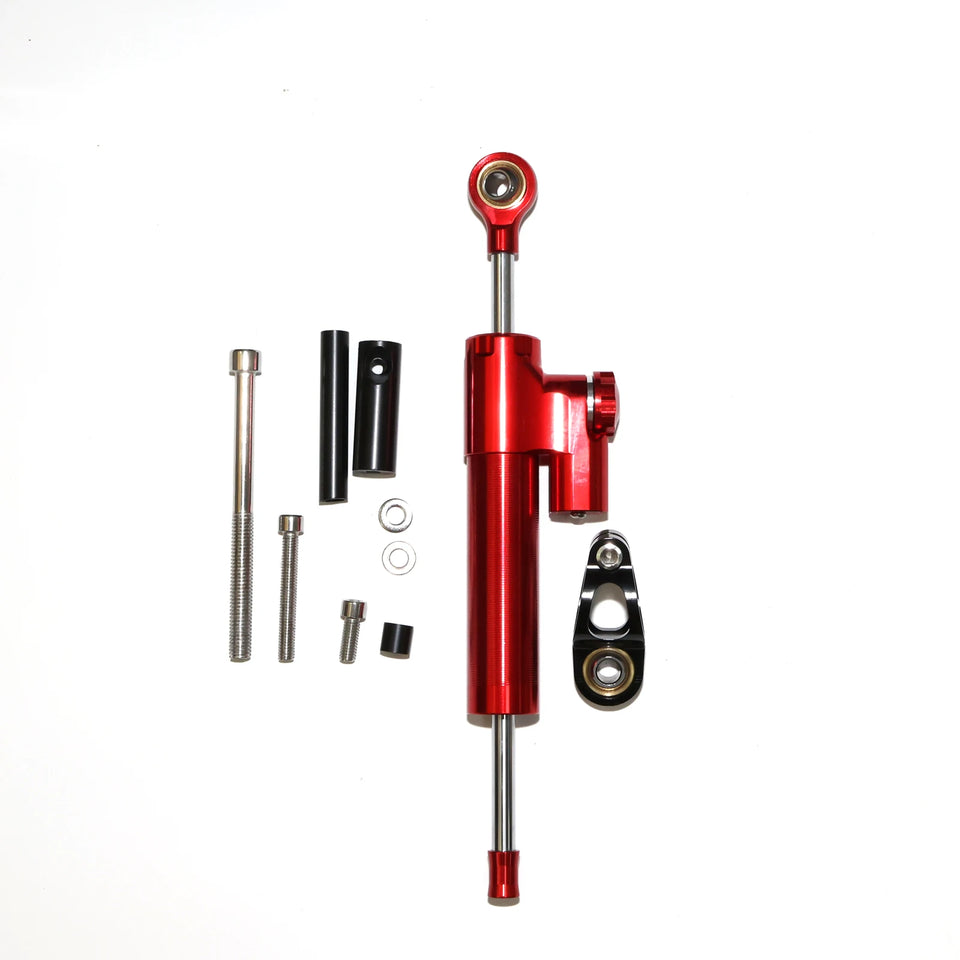 GT08 Electric Scooter Steering Damper Bracket Support Kit, Carbon Fiber Stabilizer Steering Damper Adjustable