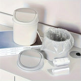 1pc Mini Desktop Trash Can with Lid - Cylindrical Tabletop Waste Bin, Easy To Clean Screw-Off Cap for Office and Coffee Bar