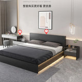 Modern Simple Bedroom Furniture Wooden Glass Bedside Table Storage Side Cabinet