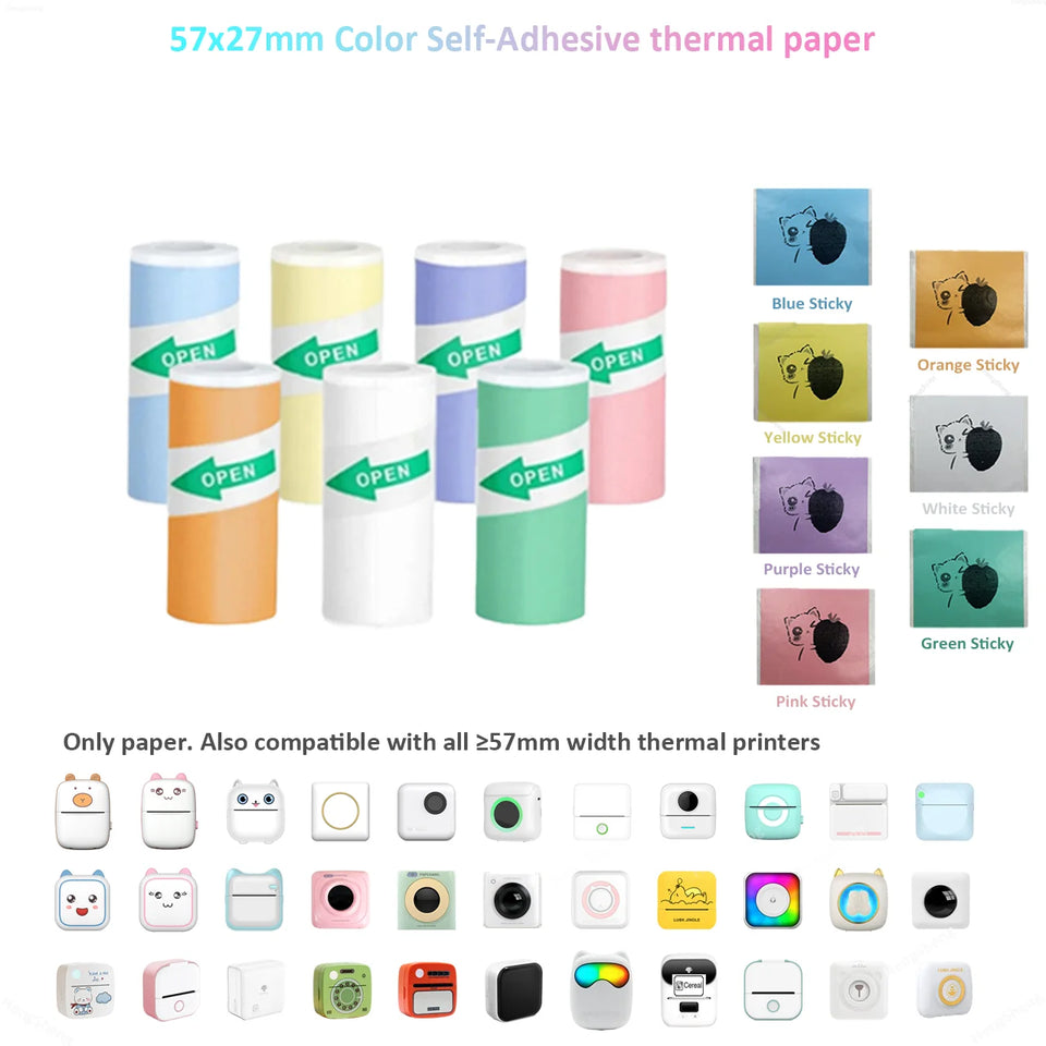 Mini Portable Printer,Thermal Label Maker Printer,For Wireless Bluetooth Photo Memo Stickers Inkless Suitable For Home, Office