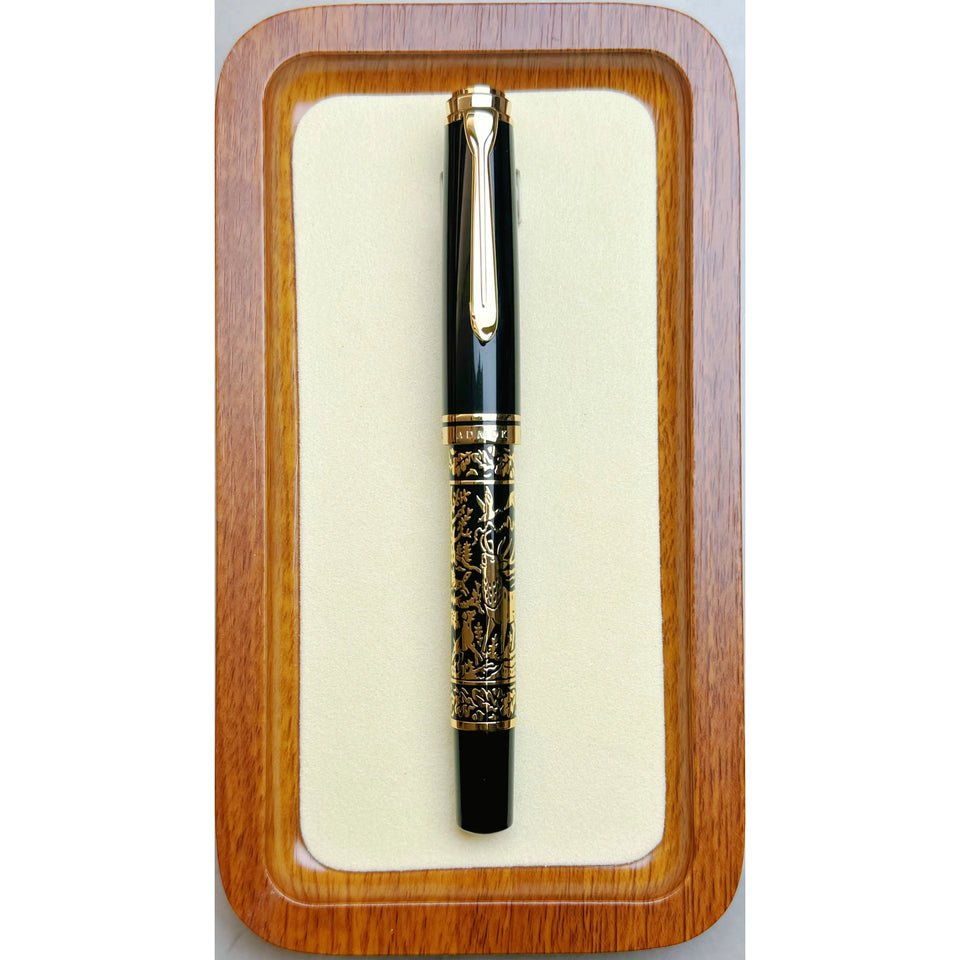 ADMOK J800 Finely Carved Piston on Ink Schmidt Nib BOCK Nib Pelican Pen Baileybird Fountion Pens Business Office Writing