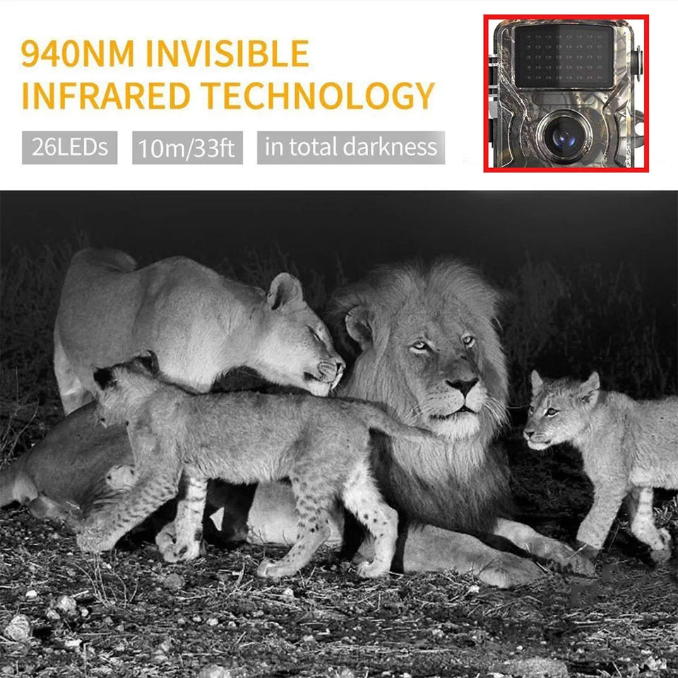 Hunting Trail Camera Waterproof Infrared Night Vision Security Cam Motion Activated Wildlife Camera for Scouting Hunting