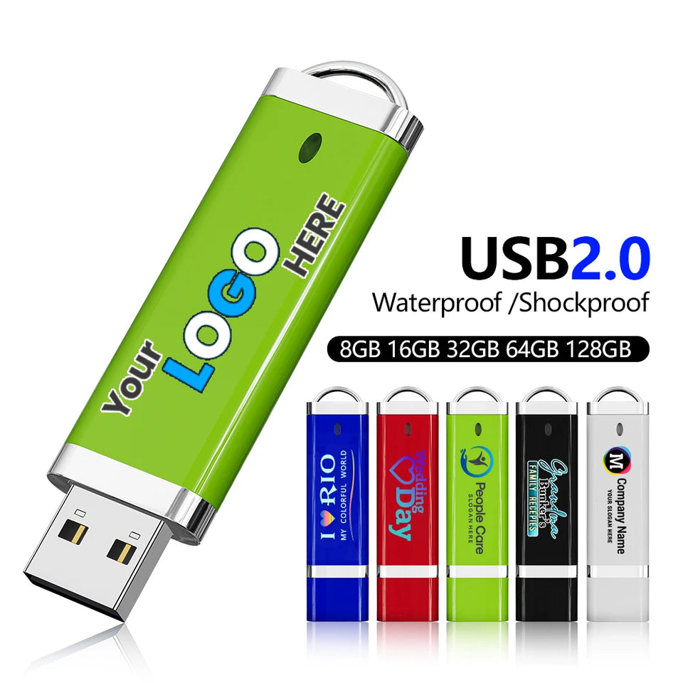 New Colorful USB Flash Drive Pen Drive 128GB 64GB 32GB Free Color Printing LOGO Memory Stick 16GB 8GB 4GB 128MB Creative Gift