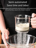 HOMEFISH Kitchen Baking Cake Flour Sieve 40 Mesh Semi-automatic Filter Sieve Flour Sieve With Capacity Scale