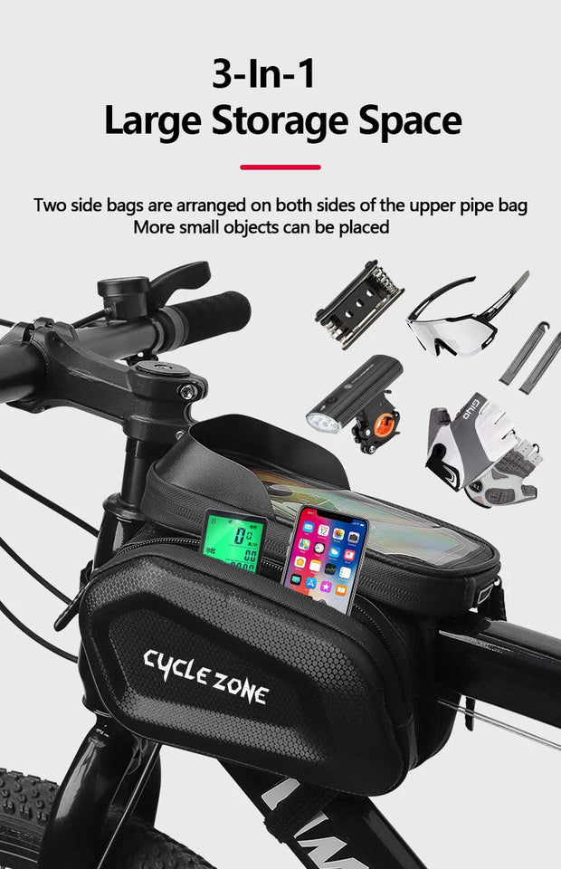 Bicycle Bag Touch Screen Phone Case Holder Large Capacity Top Frame Tube Bag MTB Road Bike Bag Phone Case Cycling Accessories
