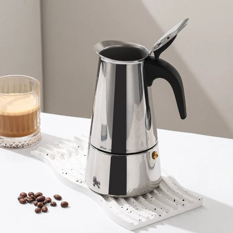 2/4/6/9/12 Cups Coffee Pot Mocha Espresso Latte Stovetop Filter Stainless Steel for Kitchen Moka Coffee Maker Coffee Maker Pot
