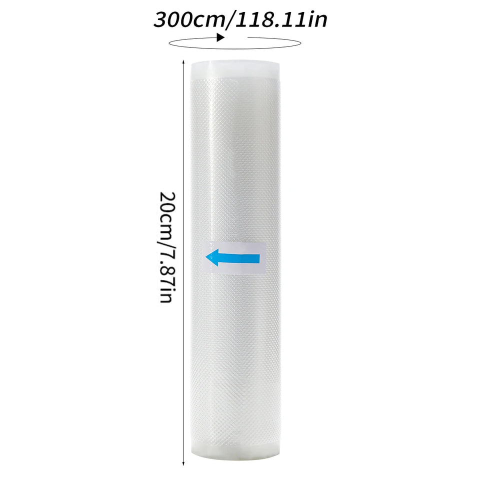 Single roll 3m food vacuum sealed bag roll, free of bisphenol A, seven layer co extruded diamond pattern food packaging bag