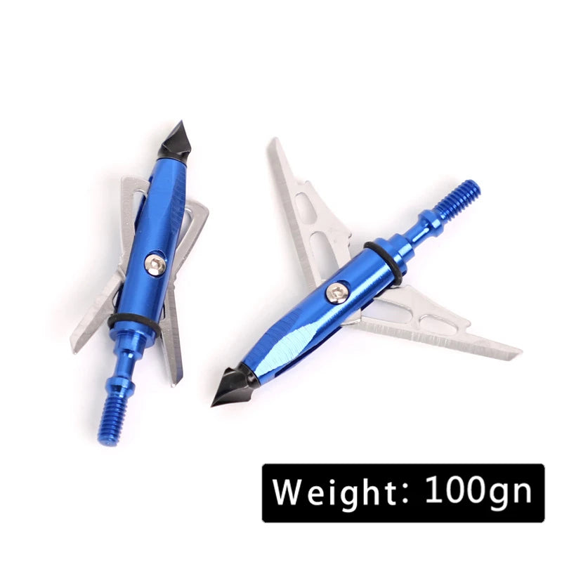 3pcs Hunting Broadhead 100gn-150gn ArrowHead Arrows Points for Compound Recurve Traditional Bow Crossbow Hunting Archery Outdoor