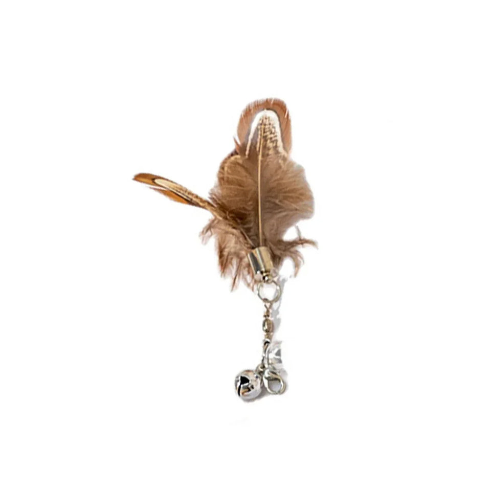 Cat Feather Toy Accessories False Birds Worm Toy with Bell Kitten Cat Toys Interactive Replacement Refill Foam Ball Training