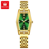 OLEVS Brand Casual Stainless Steel Female Wristwatcch Relogio Feminino Luxury Gold Red Quartz Ladies Watch Fashion Women Watches