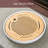 Bamboo Tea Tray Household Tea Set Accessories Small Tea Board Water Storage and Drainage Wet and Dry-use Tray Teaware Decorative