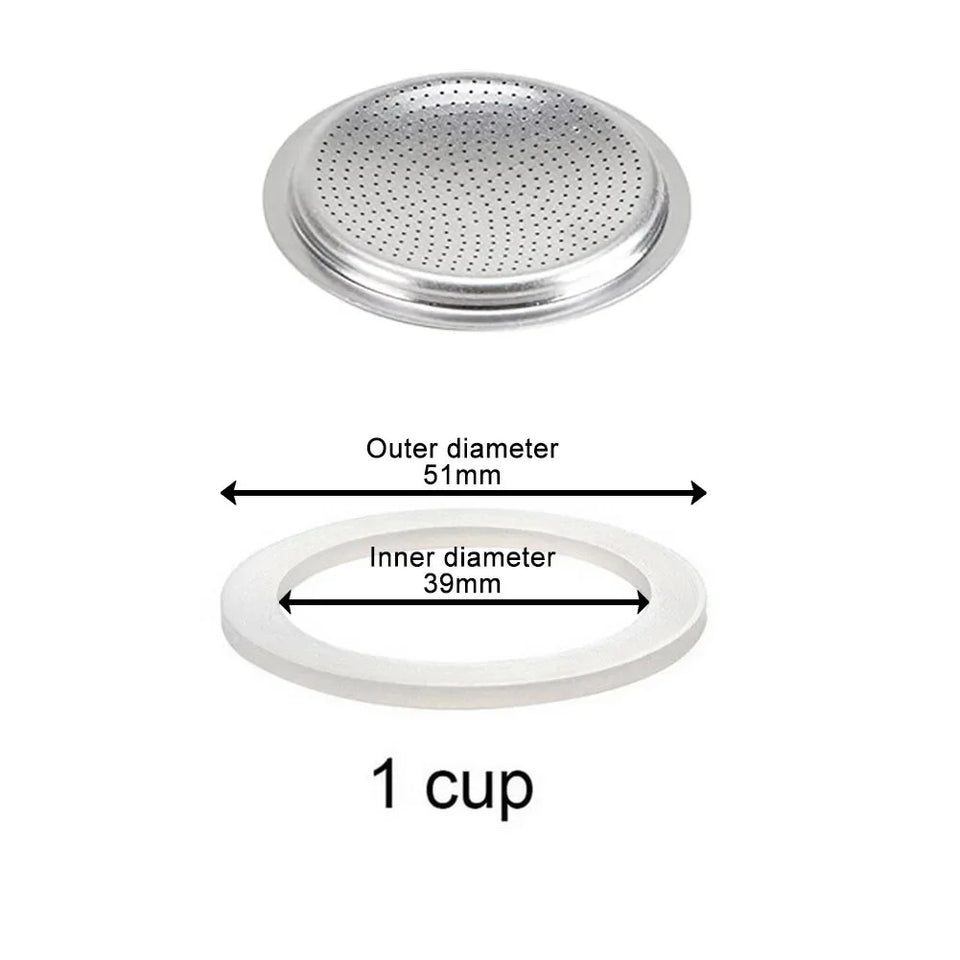1/2/3/6/9/12cup Filter Moka Pot Espresso Tamper Filter Pressed Powder Reducing Filter For Mocha Pot Coffee Pot Kitchen Accessory