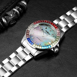 2024WINNER Original Colored Diamonds Mechanical Waterproof Men's Watch Automatic Movement Stainless Steel Luxury Watches