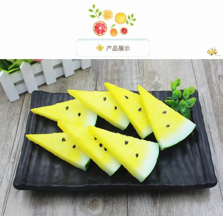 Simulated watermelon skin, fake watermelon slices, fake fruit slices, food, food model, restaurant, restaurant decoration, shoot