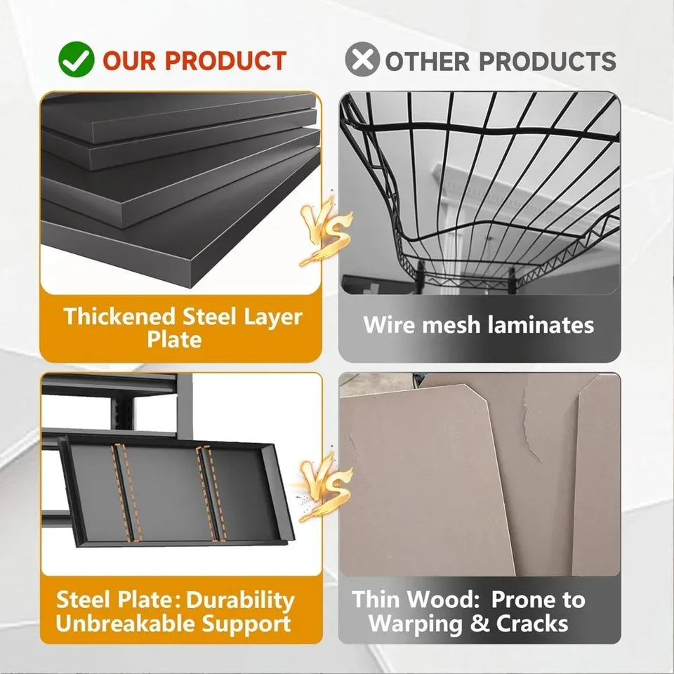 72''H × 40''W Garage Shelving, Metal Shelving Unit and Storage, 2500lb Standing Shelves,Heavy Duty Shelving with, Customized
