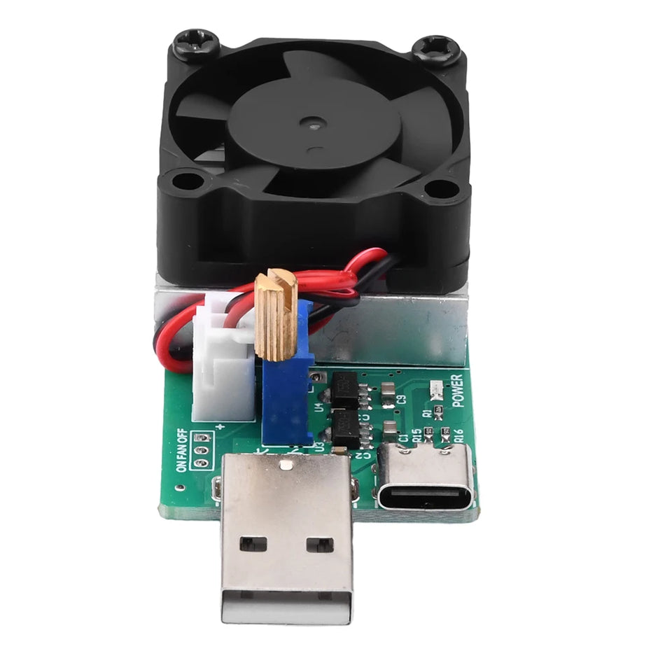 18W 22.5W Electronic Test Load Resistor USB Interface Battery Discharge Capacity Tester with Fan Adjustable Current Module Tool