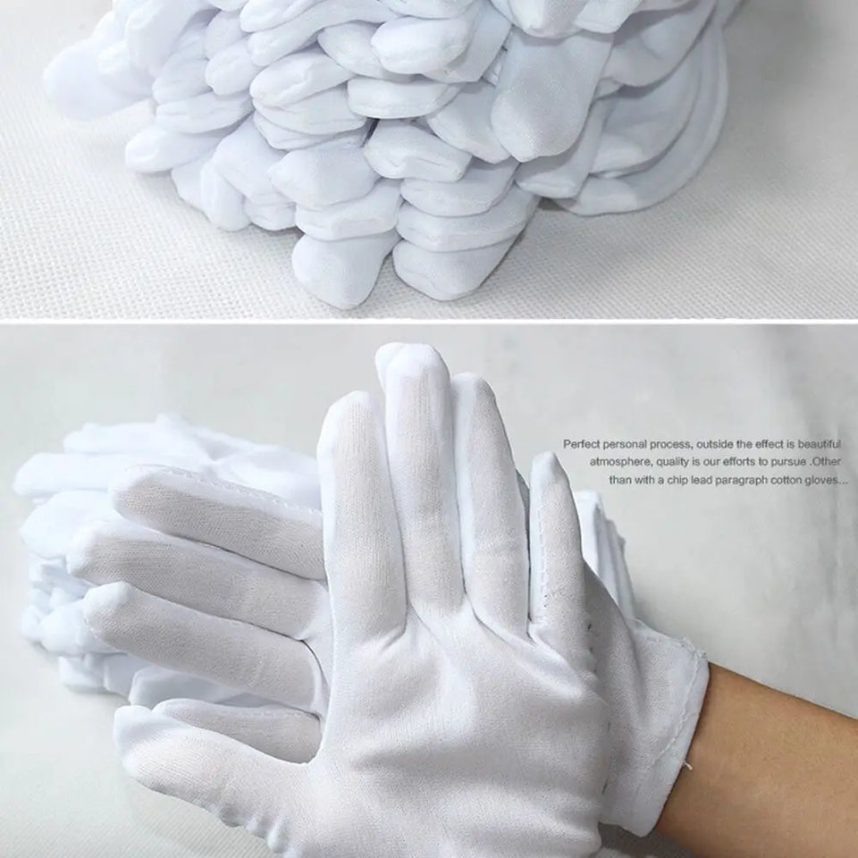 New 1/6/12 Pairs Wenvian Quality Inspection Gloves of Medium Thick Label of Work Cotton Thick White Work Safe Cotton Man Woman