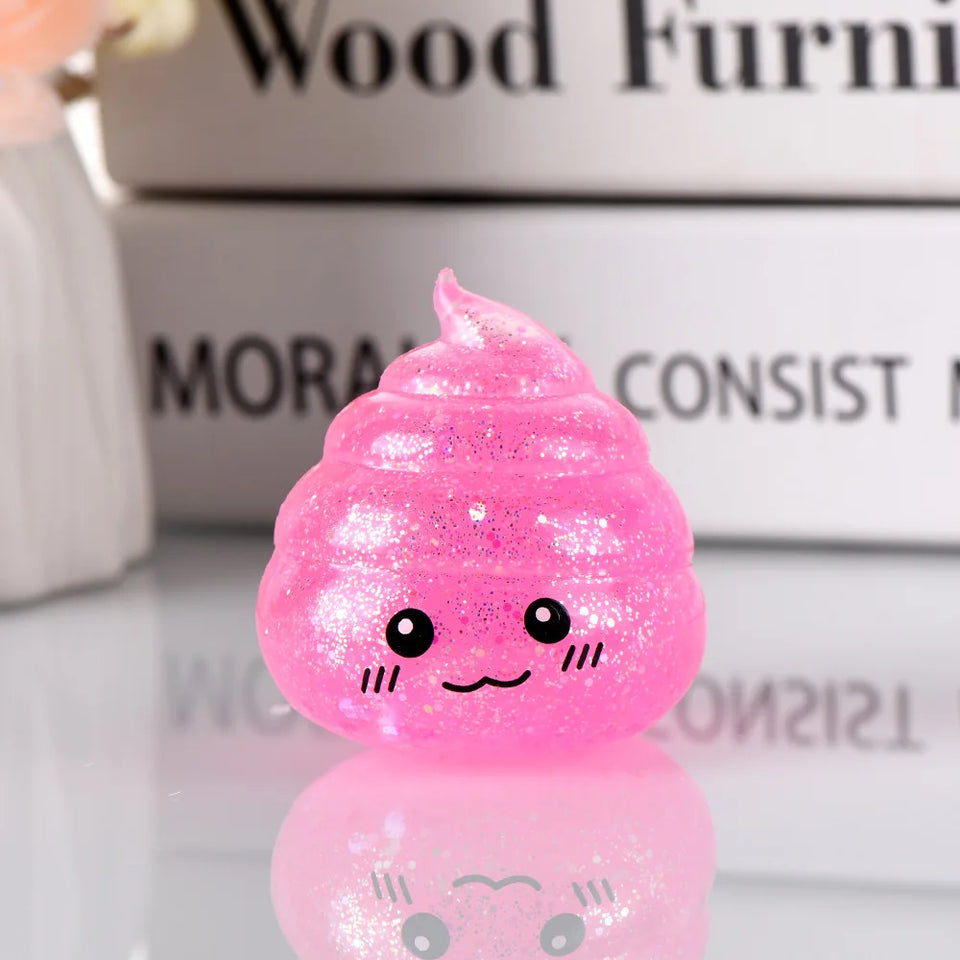 2026 Novelty Squishy Poo Stress Ball Squishies Toys Glitter Funny Stretch Squeeze Fidget Toys for Adults Fool's Day Prank Gift