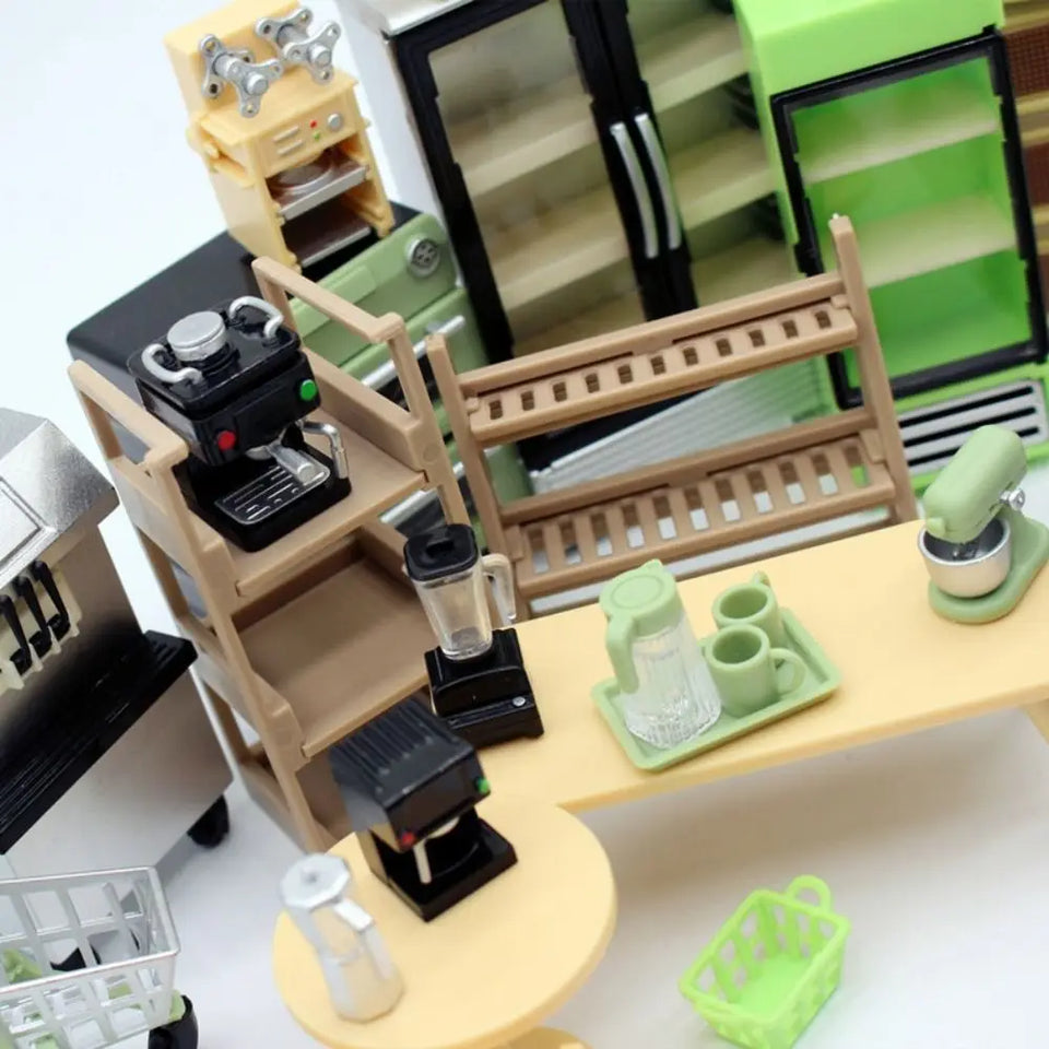 Funny DIY Gift 1:12 Miniature Dollhouse Coffee Maker Plastic Funny Coffee Machine Model Kitchen Electrical Appliances Girls