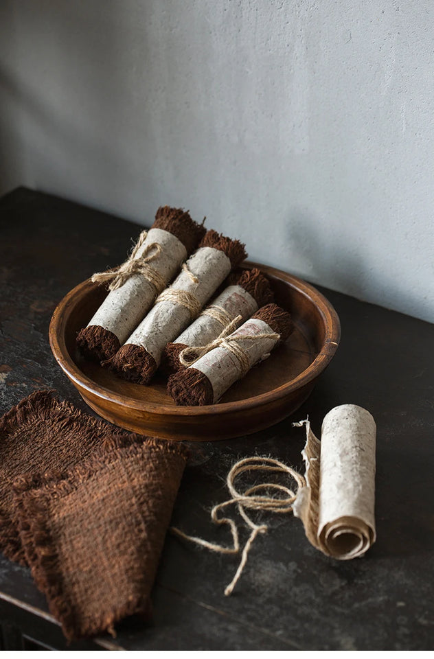 Tea mat, pure handmade plant table runner, pure cotton, thick coarse dry soaking, retro wabi-sabi tea ceremony accessories