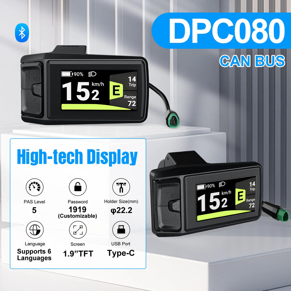 BAFANG CAN Display Electric Bike Computer DPC010 VD618 EKD01 Bluetooth Bafang CAN BUS Protocol Motors 5Pin Male Ebike Conversion