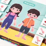 Interactive Silent Book Enhancing Recognition Numbers, English Letters, Fruits, Animals Weather Reusable Stickers Activity Books