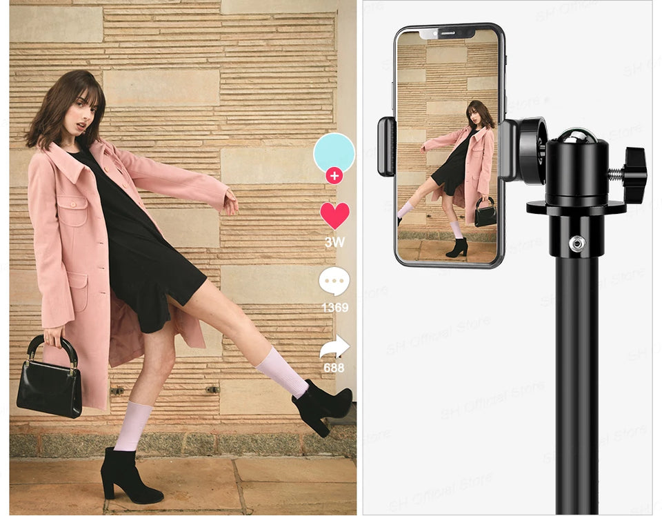 200/170/150/55cm Selfie Tripods Aluminum Light Stand For Phone Stand Mount Digital Camera Tripod With Clip Bluetooth Controller