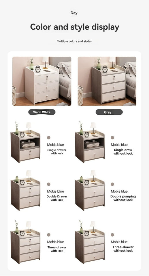 Firm Household Goods Bedside Table Modern Minimalist Bedroom Small Storage Rack Mini Storage Cabinet Bedside Storage Cabinet