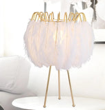 Modern Floor lamp for Living room Studio Bedroom Girl room feather lamp tripod minimal Gold floor table lamp