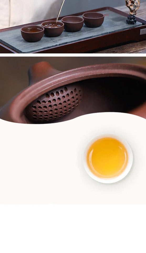 180ml Chinese Yixing Purple Clay Teapot Raw Ore Ball Hole Filter Teapot Custom Zisha Xishi Teaware Handmade Beauty Tea Infuser