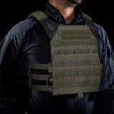 KRYDEX 500D Nylon Tactical Vest Jumpable Plate Carrier MOLLE Front Flap Panel Backpack Hunting Ranger Green Camo Men's Vest