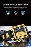 LIGE Fashion Square Digital Watch Men Casual Sports Waterproof Men's Quartz Wristwatch FOXBOX Top Brand Luxury Chronograph Watch