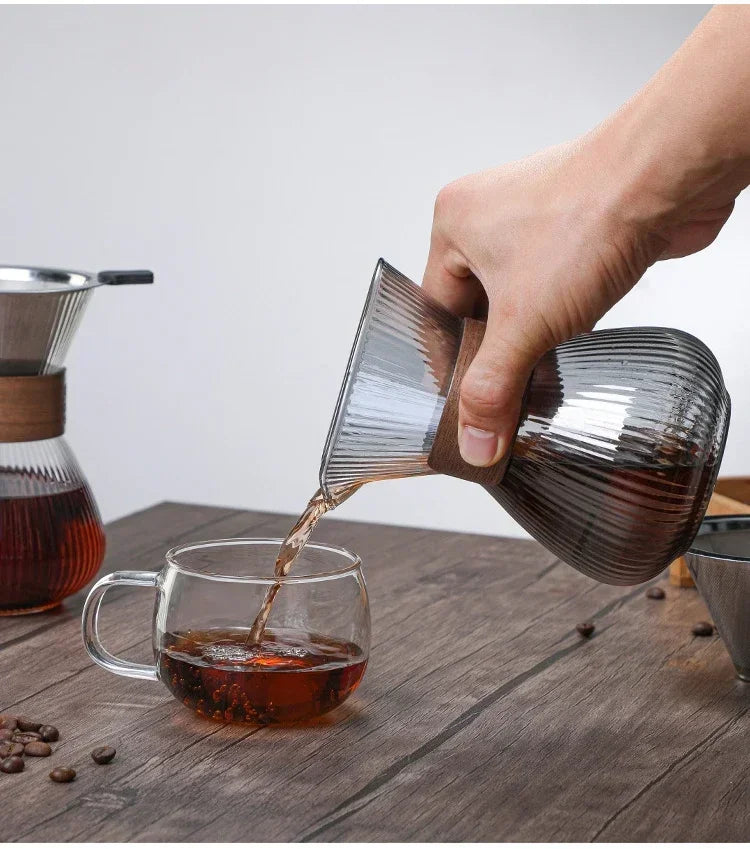 Hand Brewed Glass Coffee Sharing Pot Barista Tools Household Filter Coffee Pot Set Coffeeware Teaware Coffe Accessories