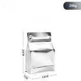 StoBag 50pcs 250g Coffee Beans Packaging Bag with Valve Aluminum Foil Heat Sealing for Powder Tea Nuts Storage Reusable Pouch