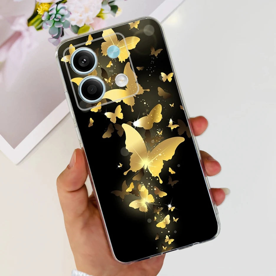 For Xiaomi Redmi Note 13 4G Case Cute Cat Butterfly Cover Soft Silicone Phone Case For Redmi Note 13 Pro Plus Note13 Full Bumper